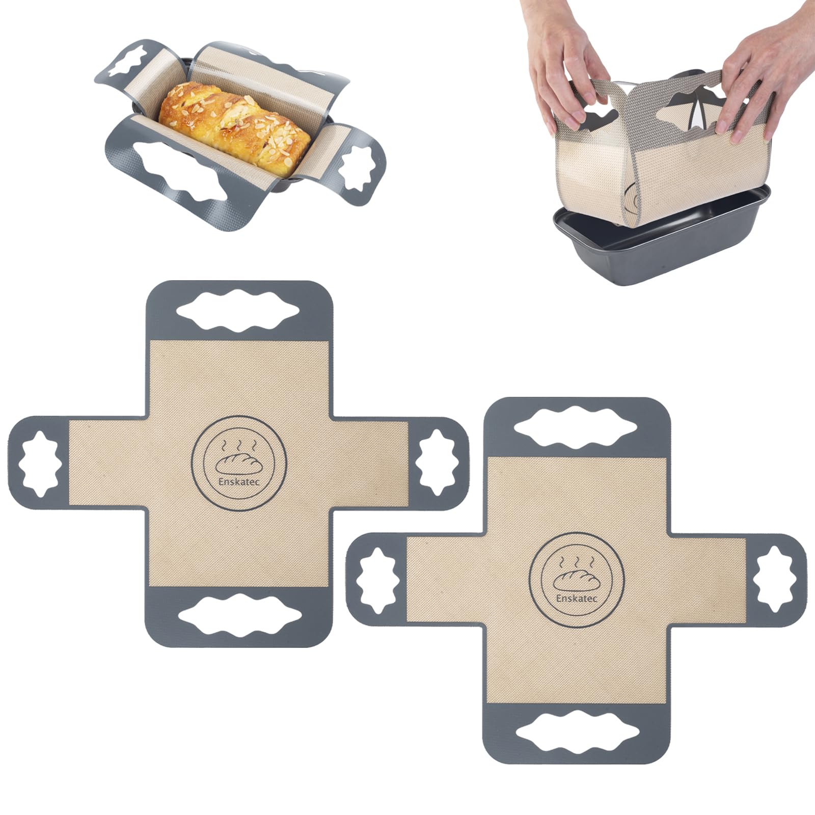 Enskatec packshot showing easy loaf release with silicone liners