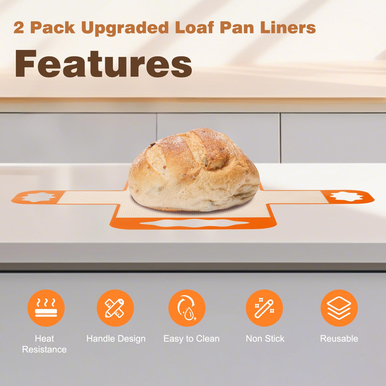 Enskatec non-stick bread sling aids easy loaf release from pans.