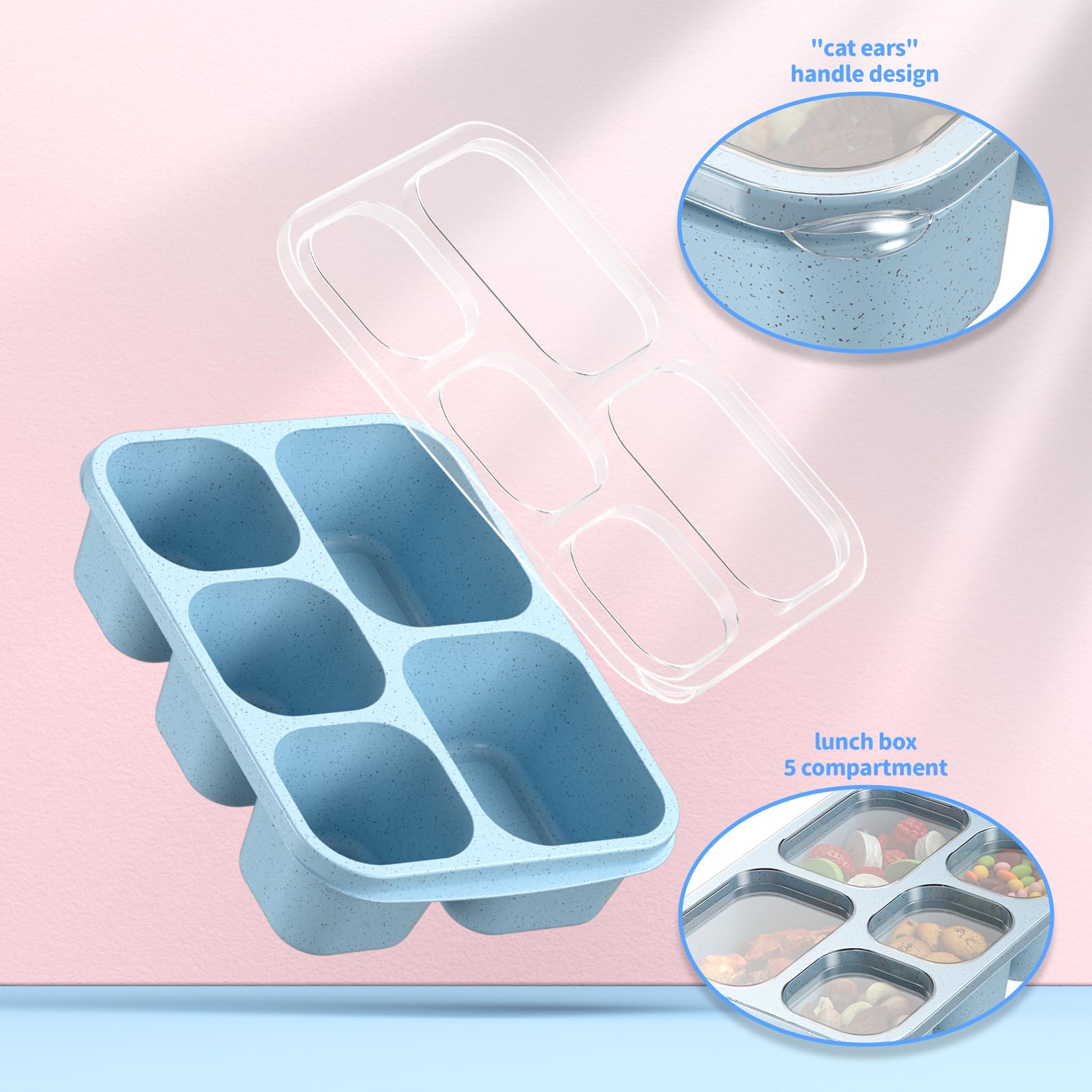 Enstphjoy Bento Box transparent lid shows contents at a glance