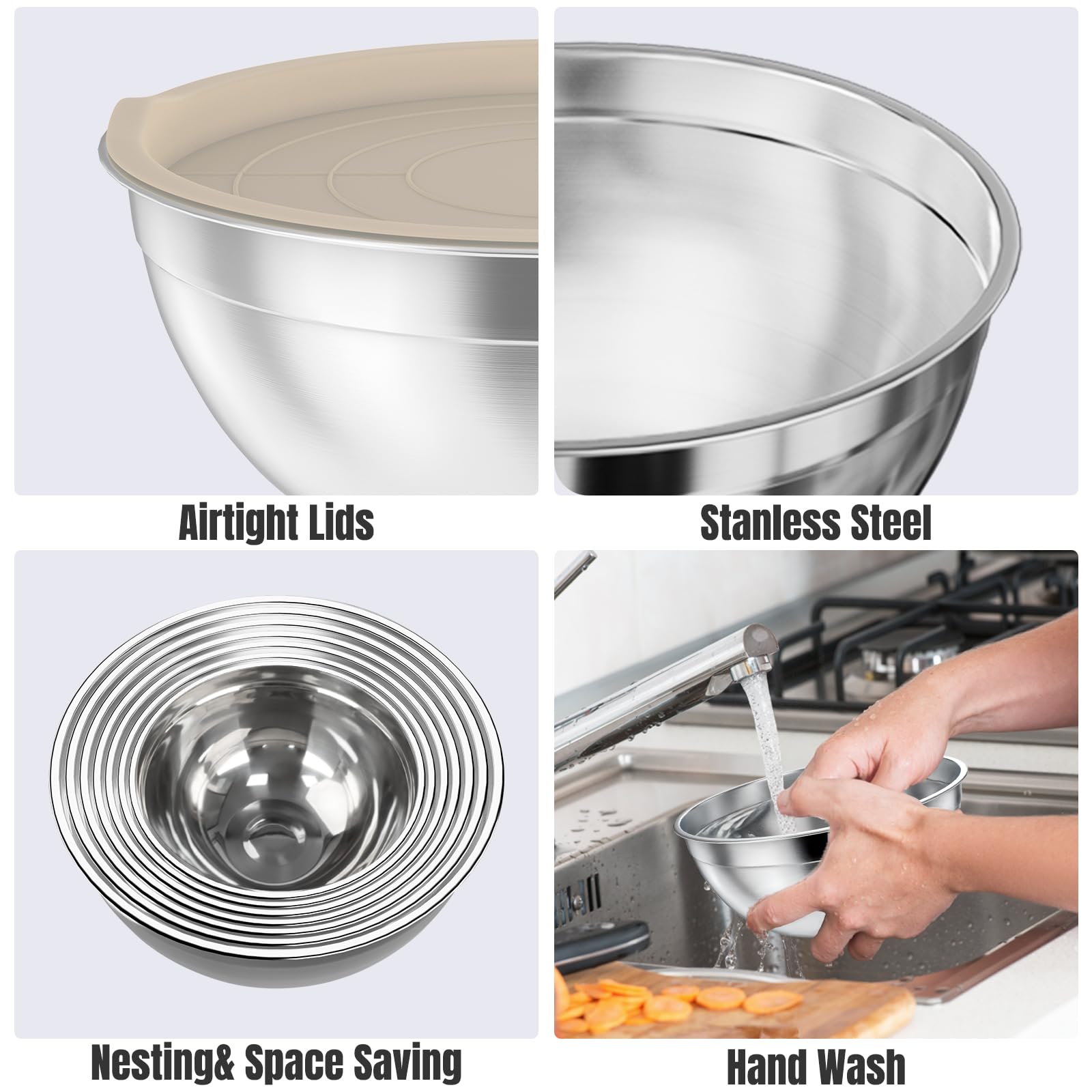 Three grater attachments attach to the 4.5QT lid for shredding.