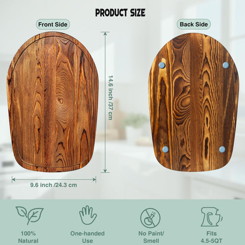 ENVTEK pine wood slider demonstrates perfect fit for KitchenAid tilt-head 4.5–5 Qt.