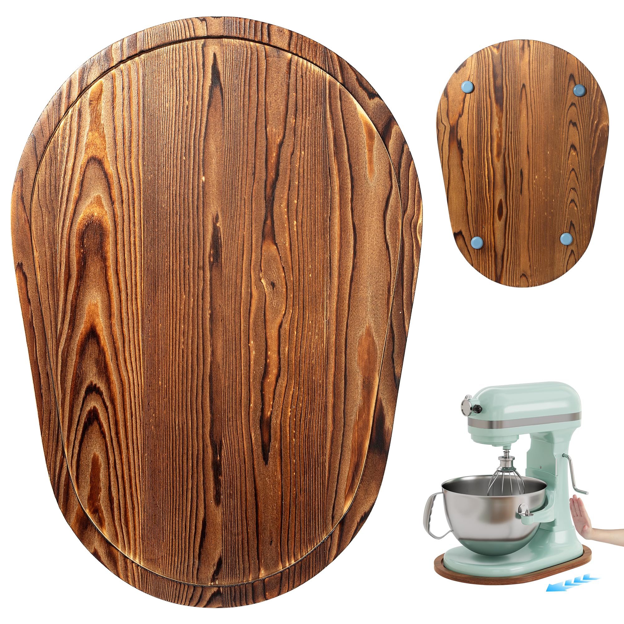 ENVTEK pine slider base for KitchenAid bowl-lift 5-8 Qt mixers for stable movement.
