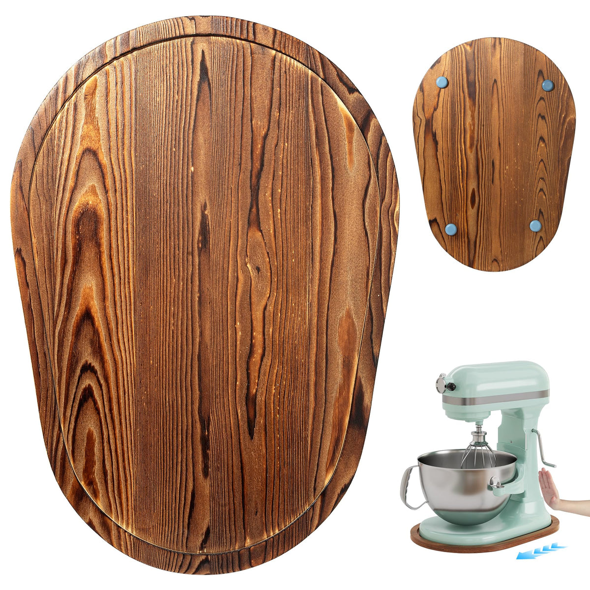 ENVTEK pine slider base for KitchenAid bowl-lift 5-8 Qt mixers for stable movement.