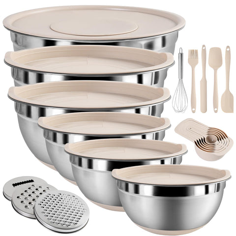 ENVTEK mixing bowls with airtight lids set for organized storage and fresh prep.