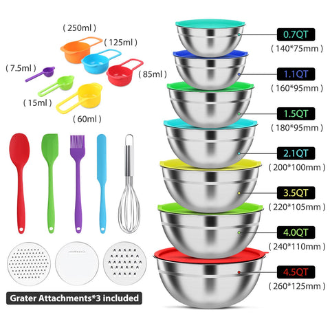 ENVTEK nesting design bowls saving countertop space during meal prep.