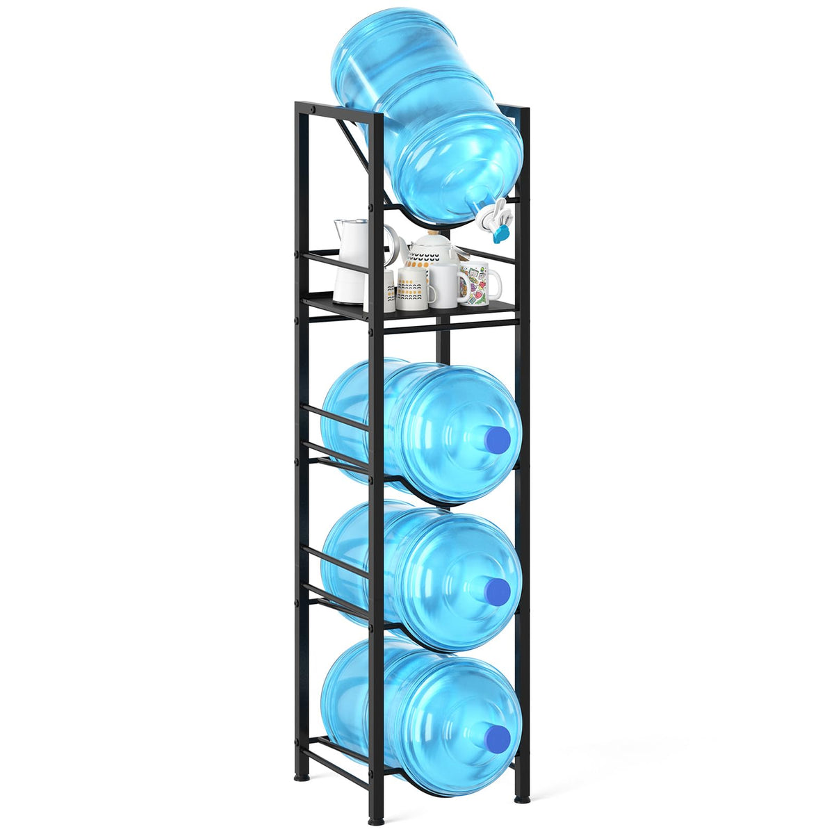 Eocnrhe 2-In-1 stand top view showing compact, sturdy storage for 5-gallon jugs