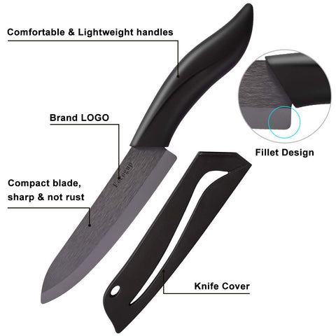 Eocogup ceramic 3in paring knife, nimble for peeling and detail work.