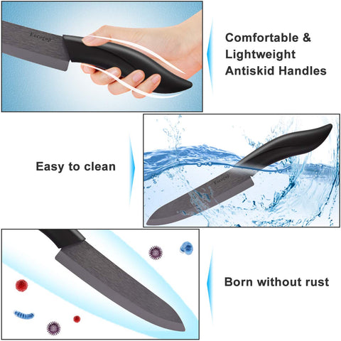 Eocogup ceramic 5in utility knife, versatile for slicing and trimming tasks.