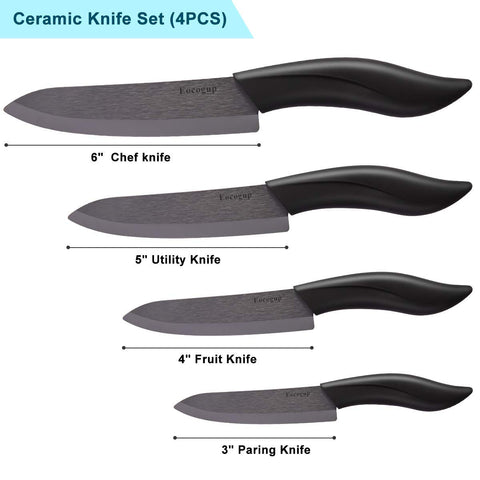 Eocogup knife set with sheaths for safe storage and protection.