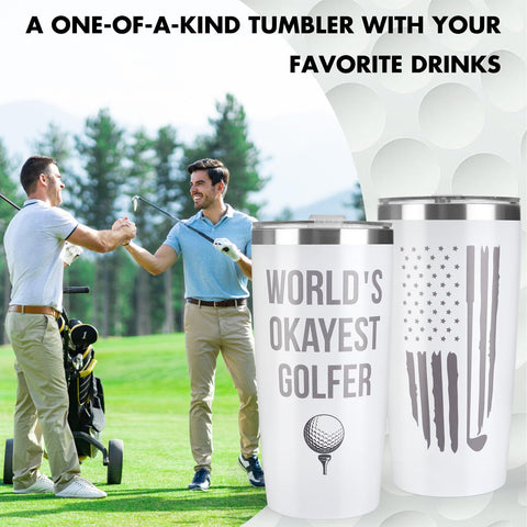 EOEFJW 20oz golf travel tumbler keeps drinks cold on the course.
