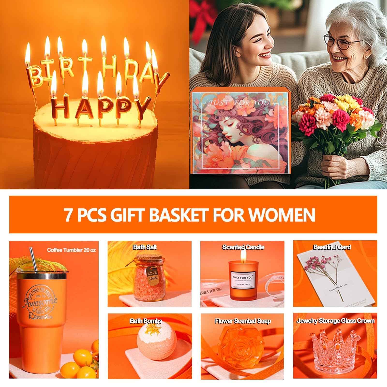 EOMEOH orange blossom candle creates a calming ambiance for bath or living spaces.