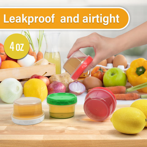 Leakproof twist lid on EONJOE 4oz container prevents spills.