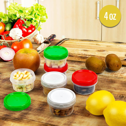 Snack and dressing storage in EONJOE 4oz containers stays fresh.