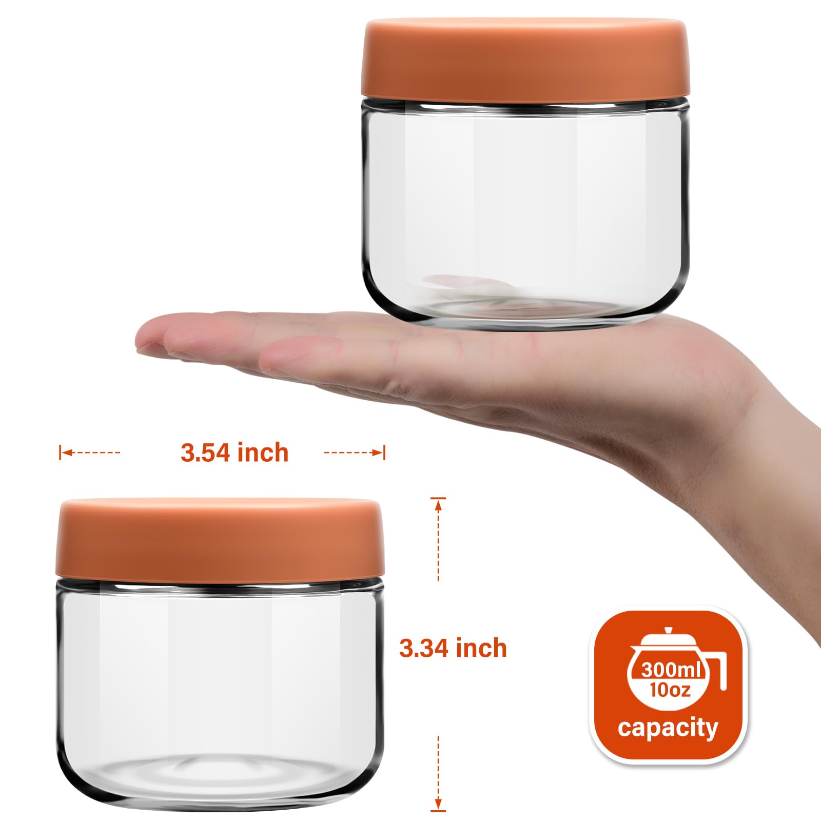 EONJOE glass jar meal prep setup keeps snacks organized with color-coded lids.