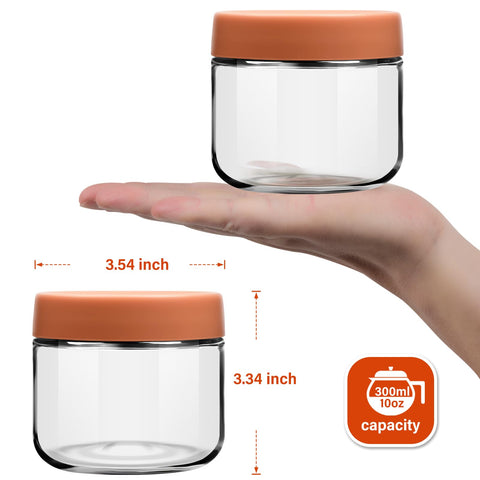 EONJOE glass jar meal prep setup keeps snacks organized with color-coded lids.