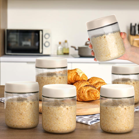 EONJOE wide-mouth glass jar for easy filling and thorough cleaning.