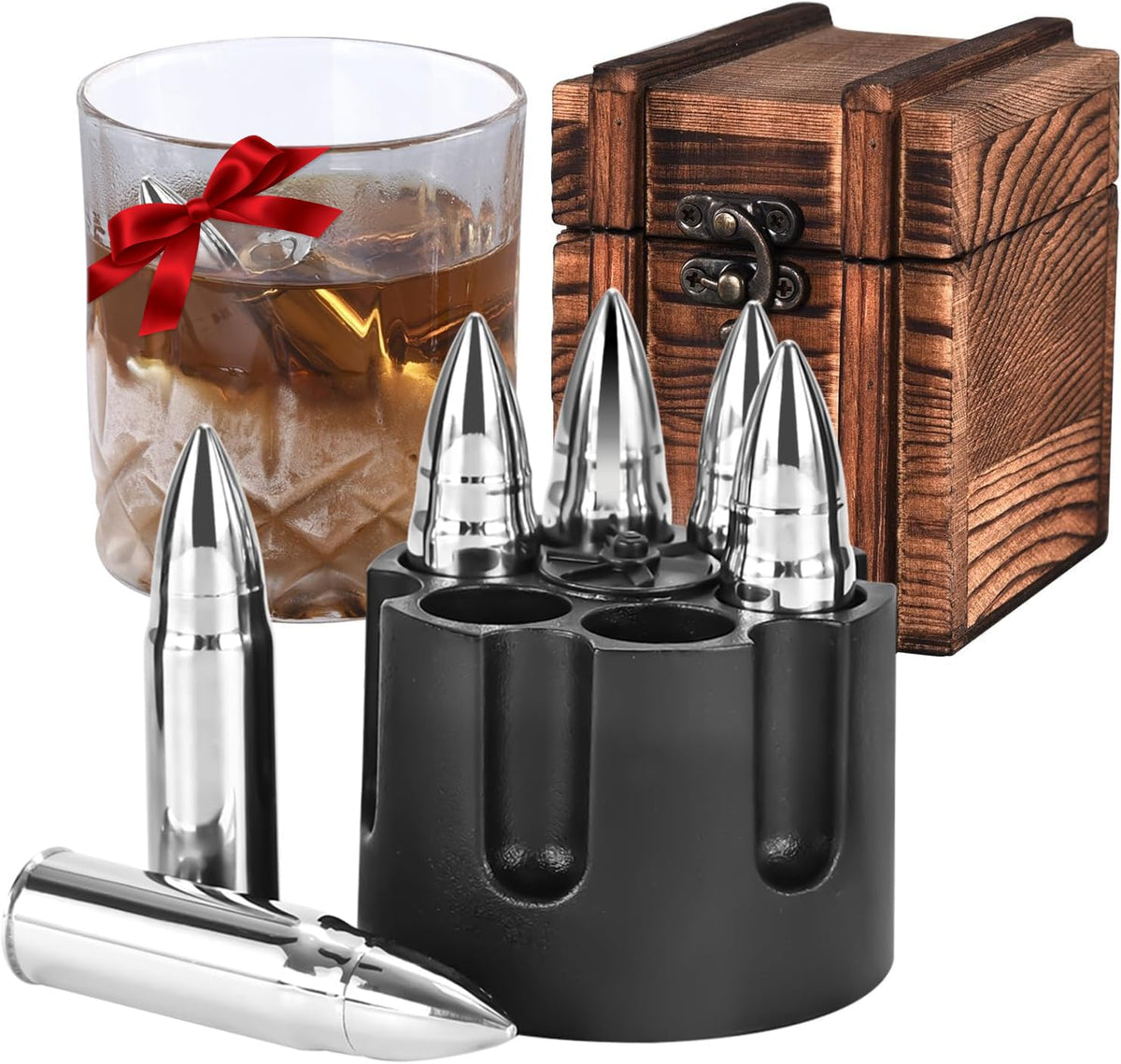 EooCoo whiskey stones set6 box shows premium gift presentation for whiskey lovers