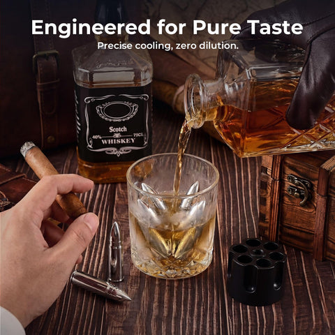 EooCoo whiskey stones set6 wooden gift box for elegant gifting