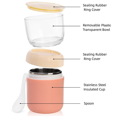Eorbow 2-in-1 design separates dry and wet foods for freshness