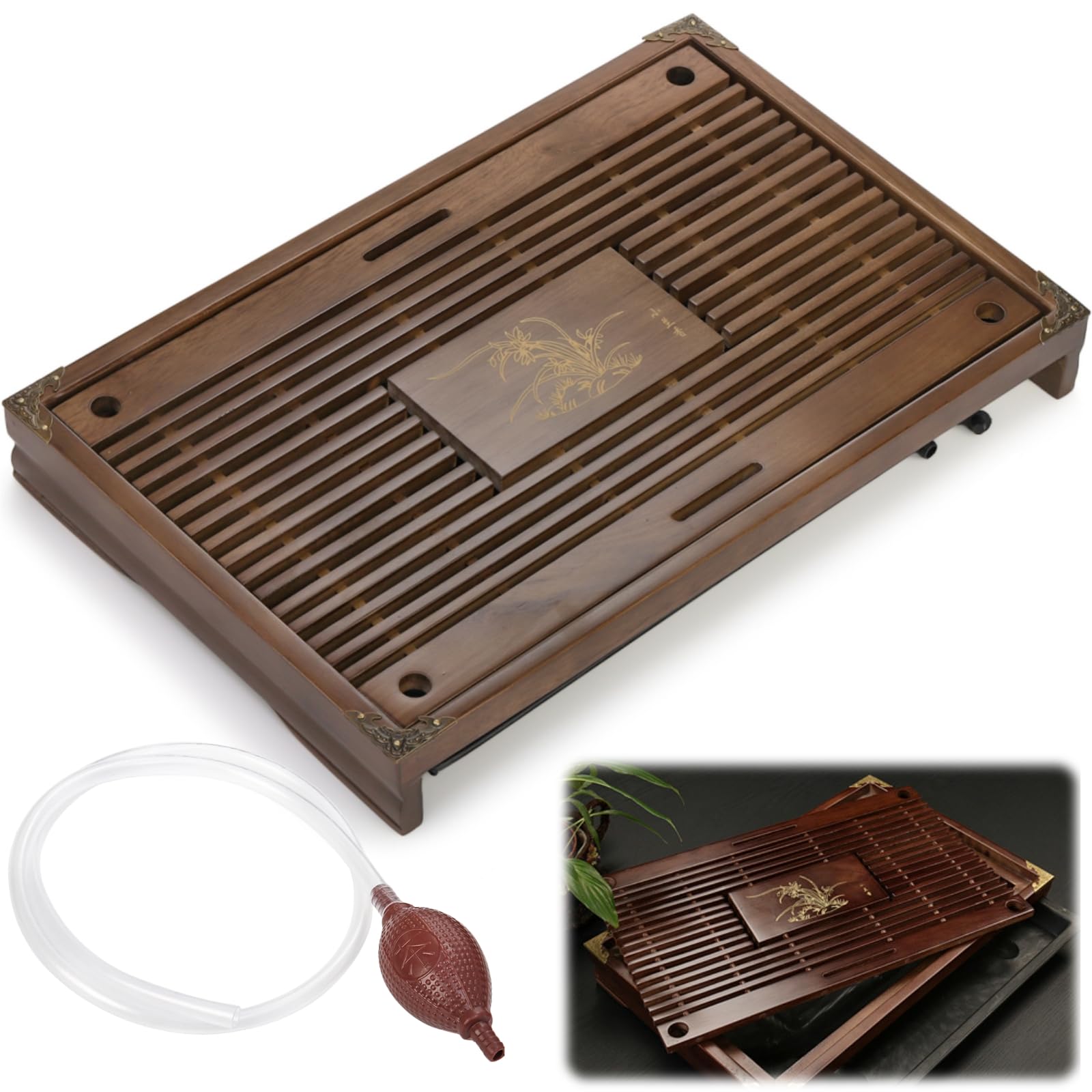 Eorbow wooden tea tray full view highlights sturdy construction and natural finish.