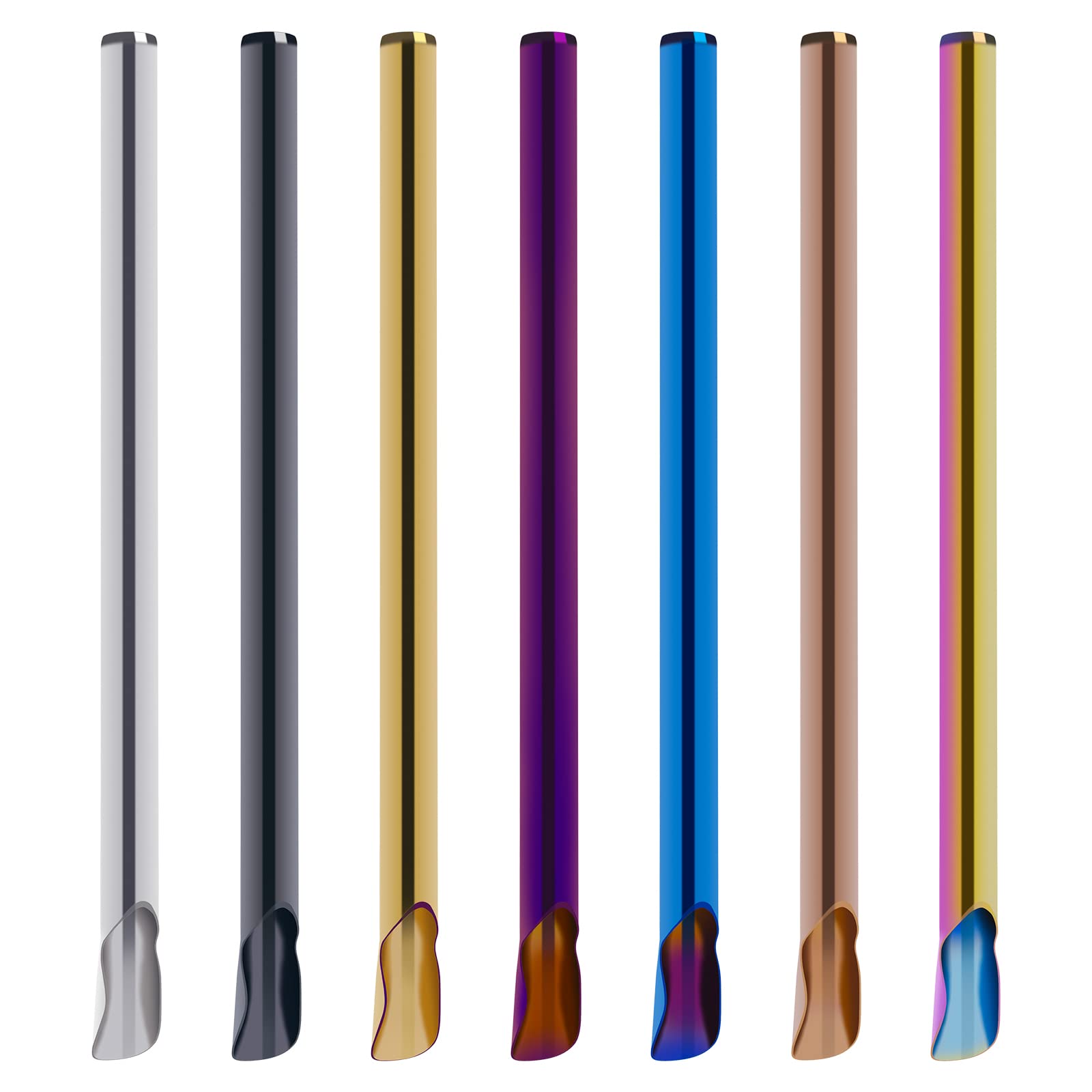 EORTA 7-piece stainless steel straw set in assorted colors for eco-friendly drinks