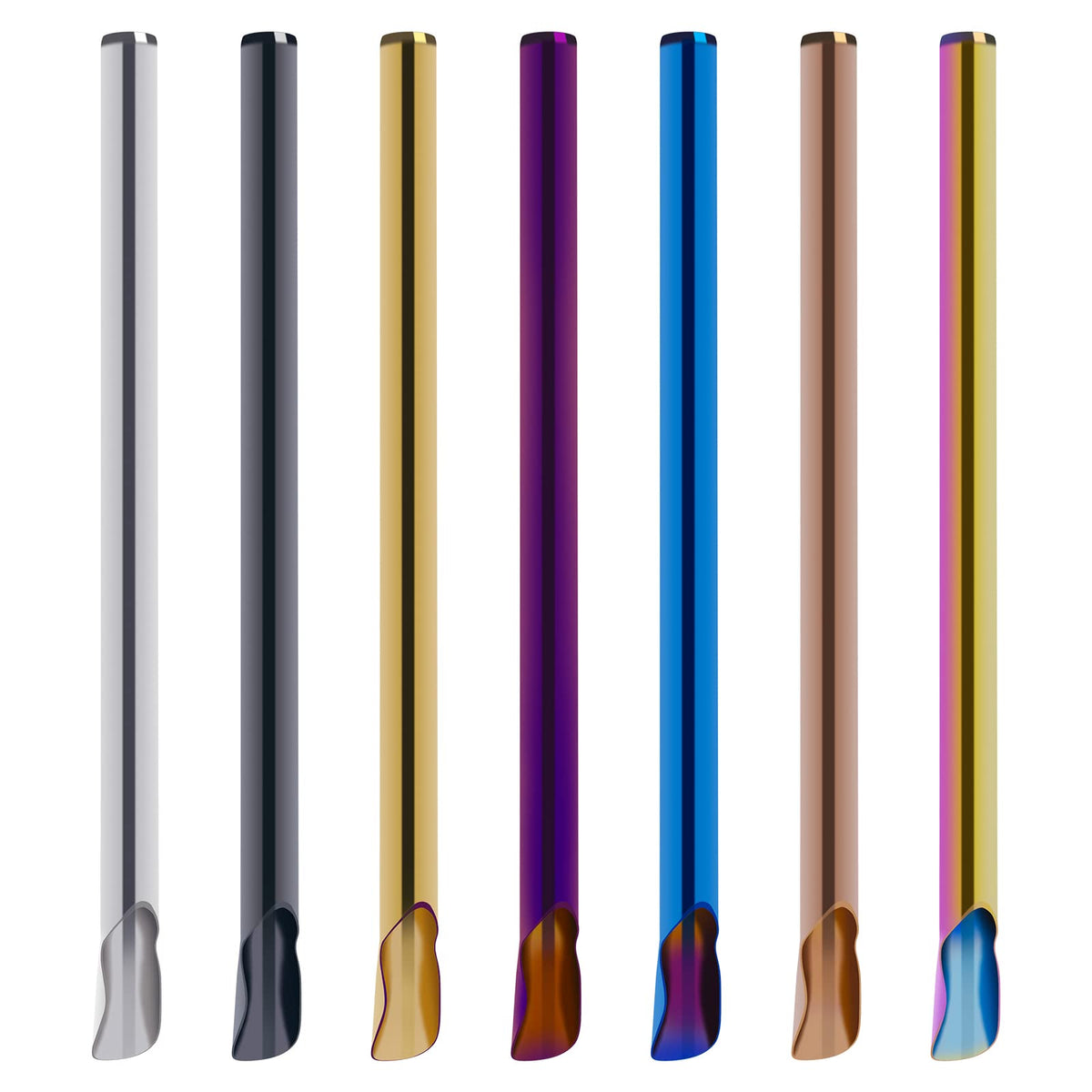 EORTA 7-piece stainless steel straw set in assorted colors for eco-friendly drinks