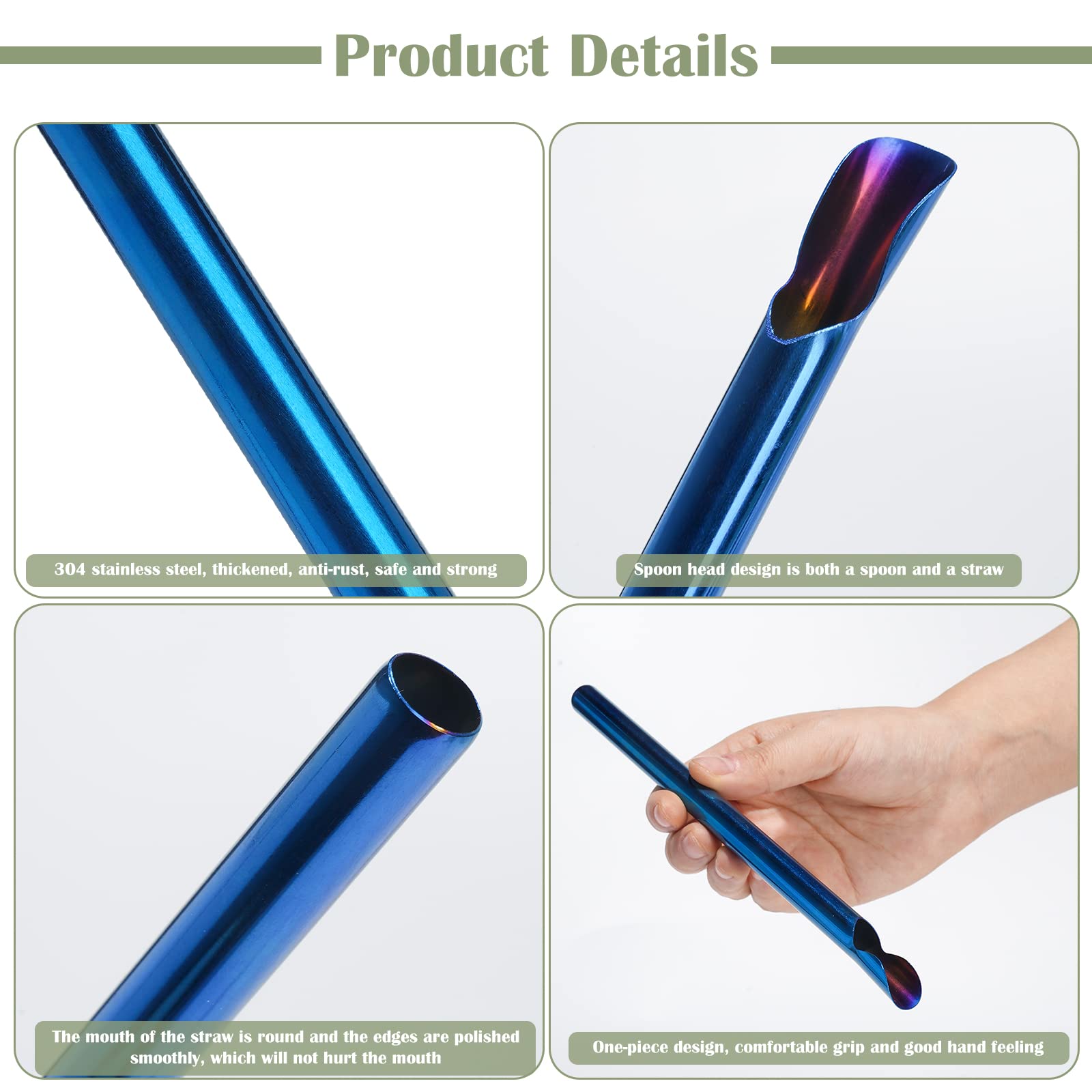 EORTA 8.5-inch stainless straw length ideal for tall glasses