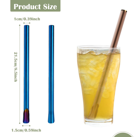 EORTA colorful stainless steel straw set to match different beverages