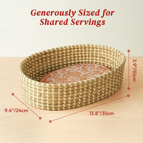 Eosify bread warmer basket with liner and cloth cover creates a cozy display.