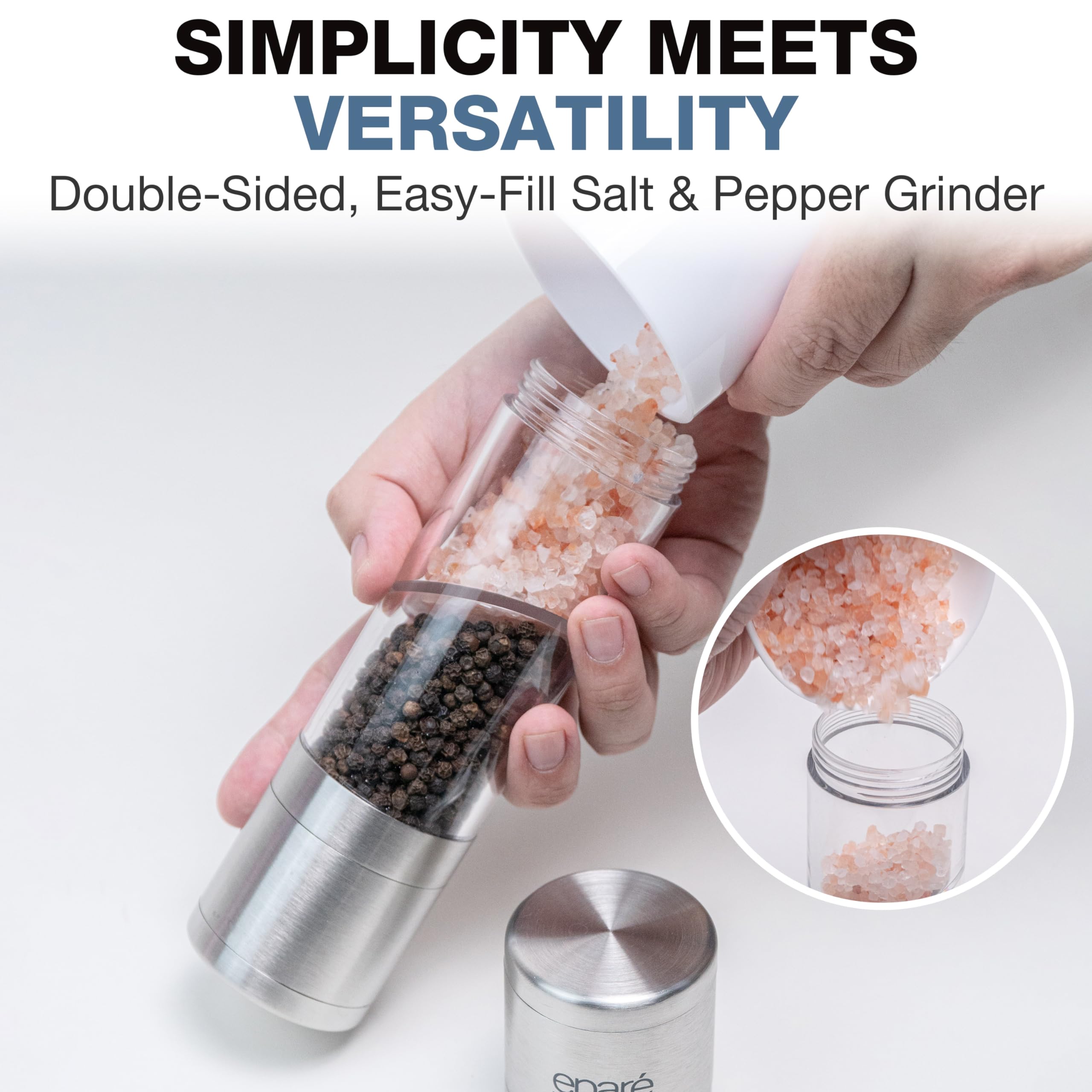 Eparé ceramic burr mills grind consistently on both ends.