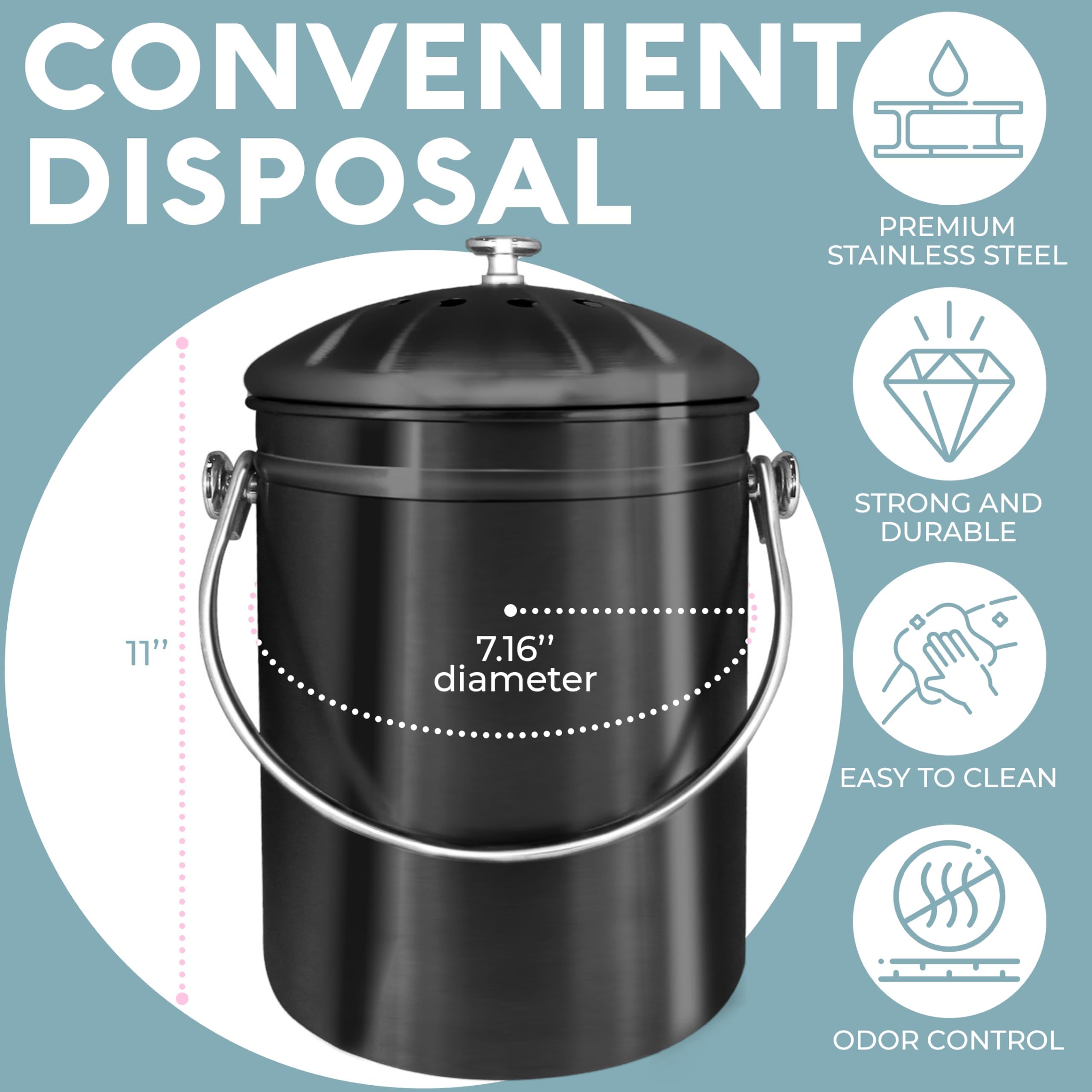 Epica activated charcoal filter designed for odor reduction