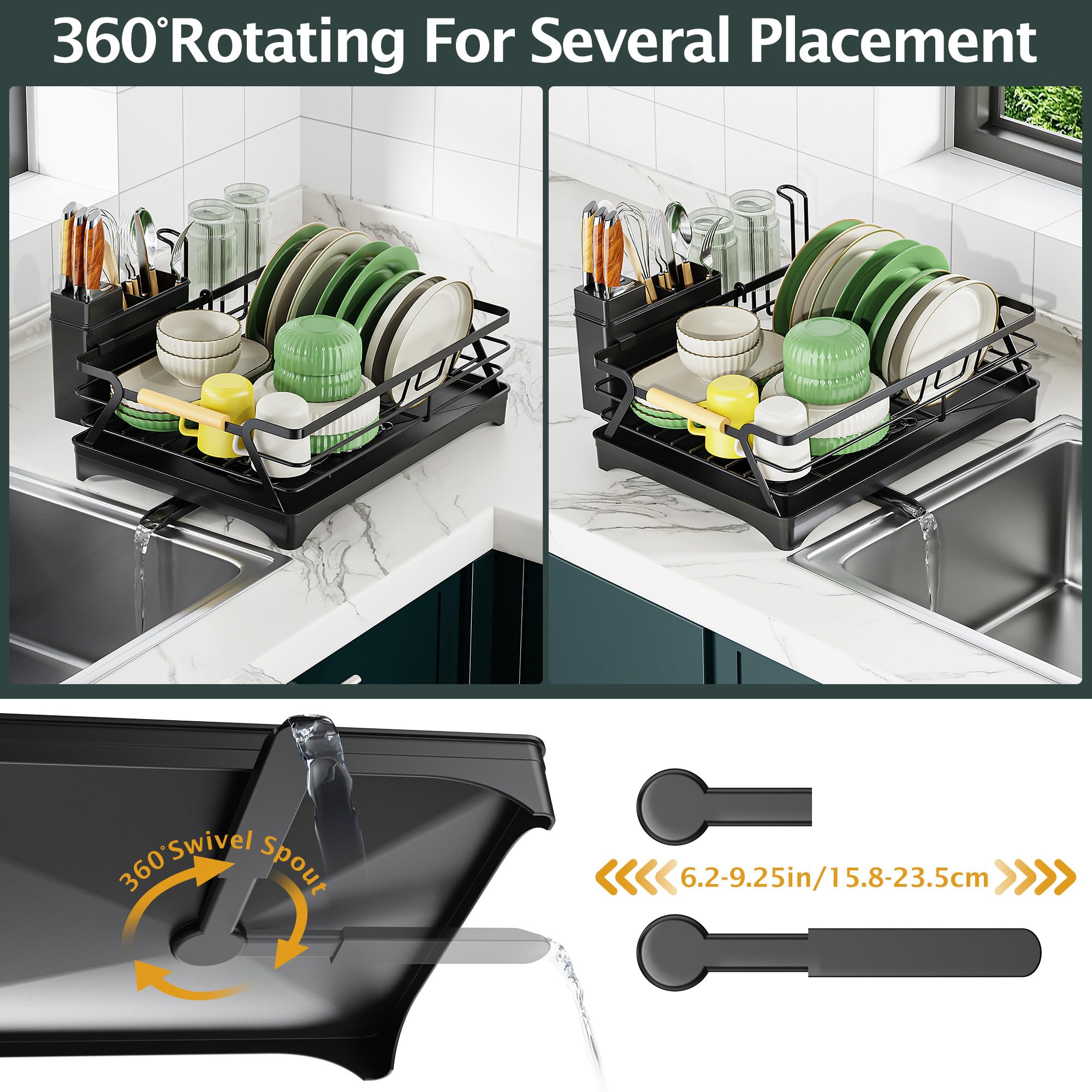 Epicano dish rack shows knife slots for safe blade storage