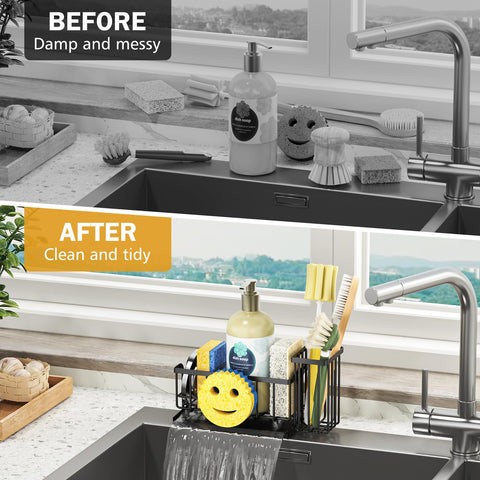 Epicano sink caddy removable brush holder for flexible organization.
