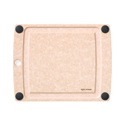 Epicurean All-In-One Cutting Board with juice groove helps catch liquids during prep