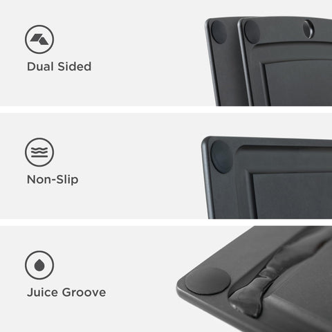 Made in USA Richlite board highlighting durable, knife-friendly surface.