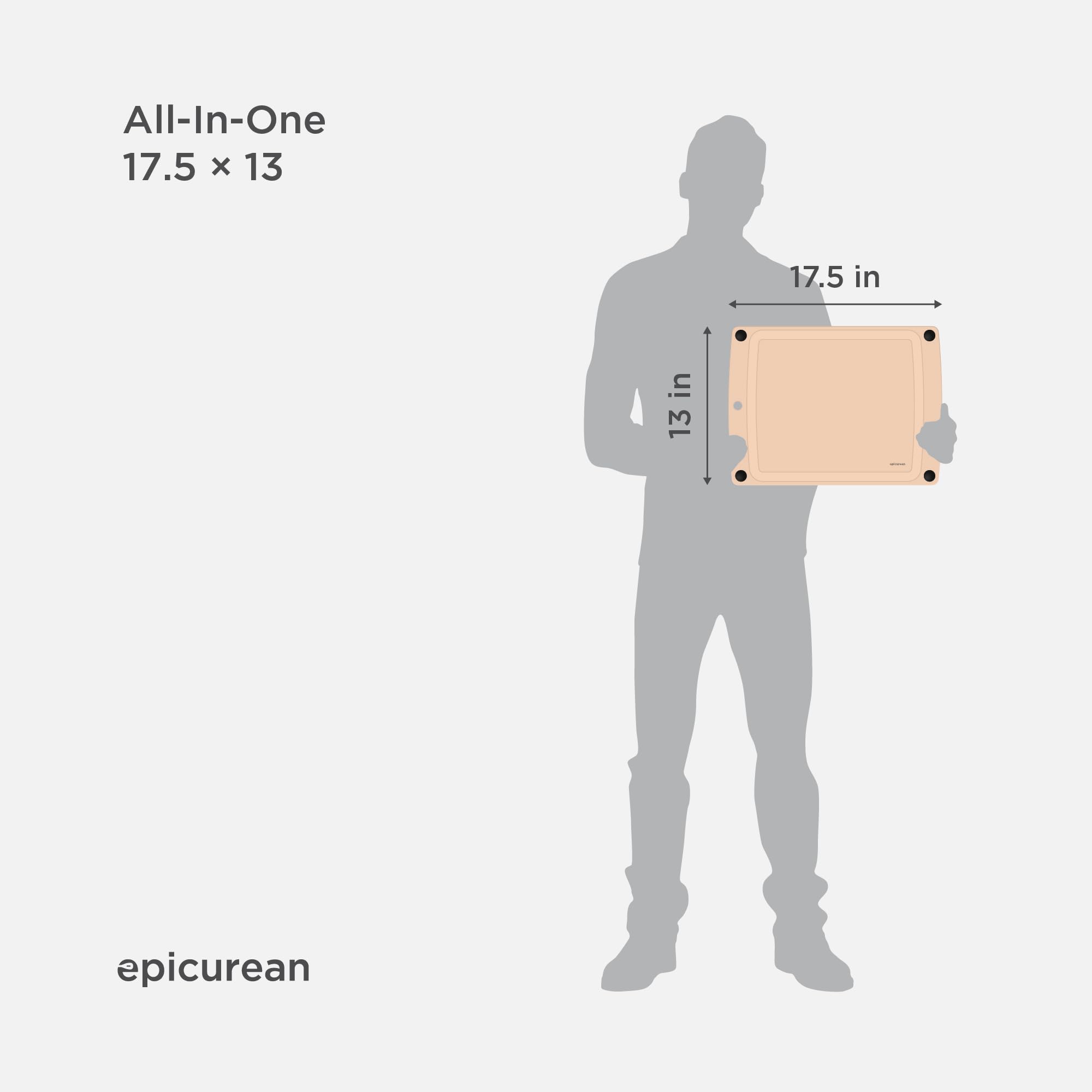Epicurean All-In-One cutting board non-slip feet securing the board.