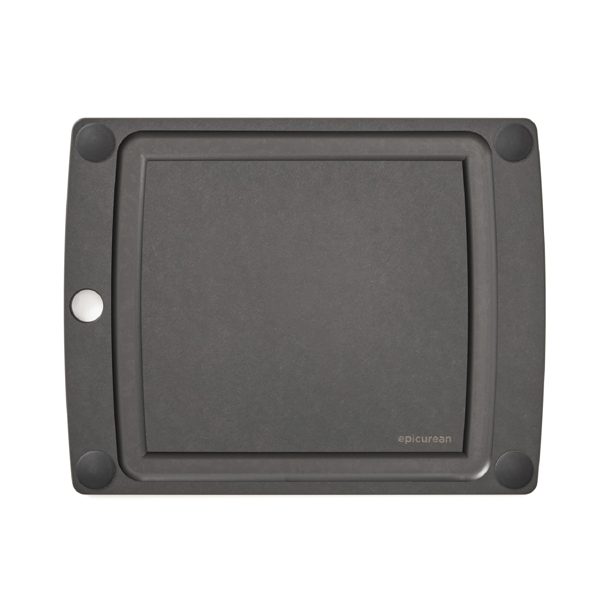 Epicurean All-In-One Cutting Board with juice groove keeps liquids from spreading on the counter.