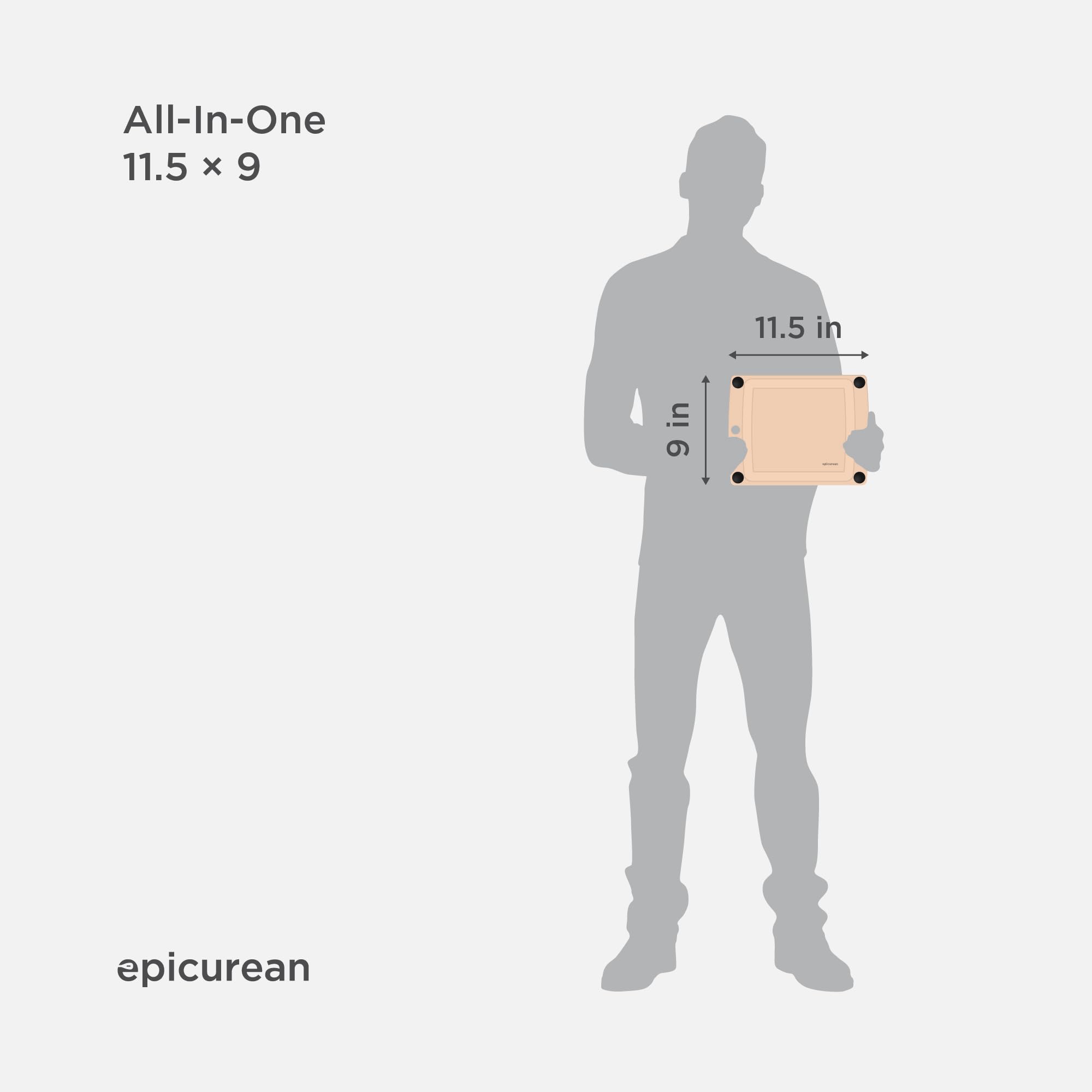 Epicurean All-In-One Cutting Board shows two-sides use for extra workspace