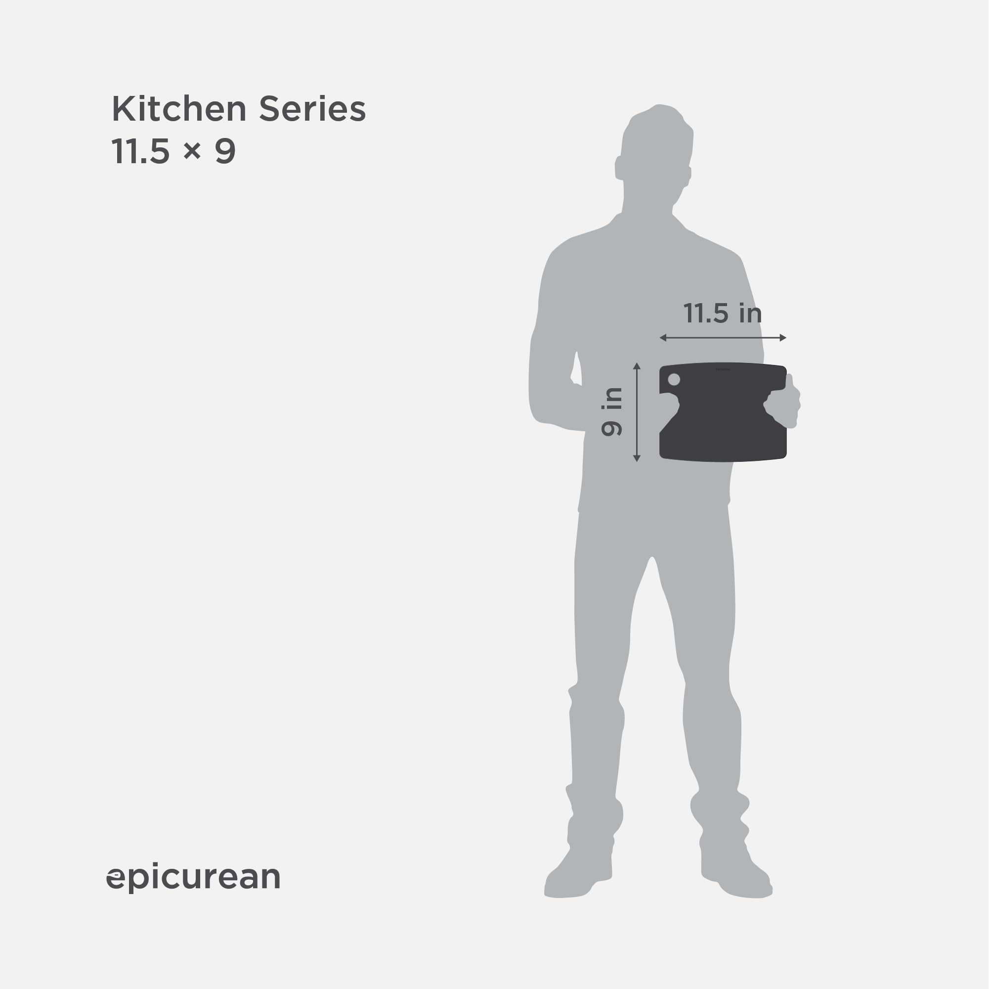 Epicurean board features a hang hole for easy storage.