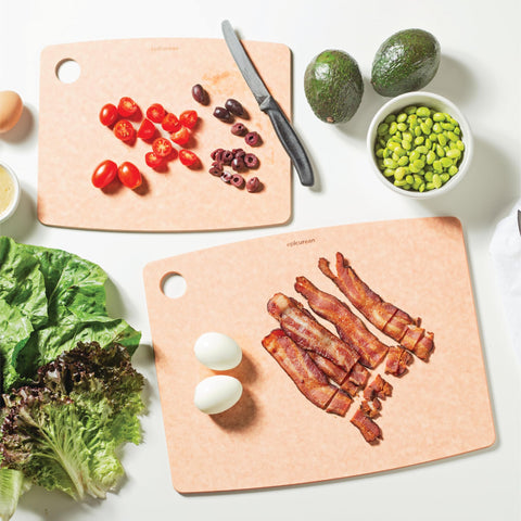 Epicurean Kitchen Series natural board used as a trivet for hot pots up to 350°F