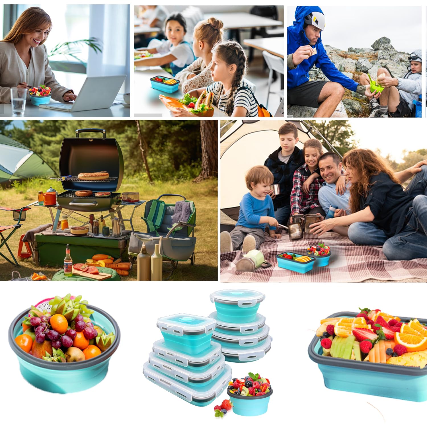 Epinke camping and travel-ready collapsible bowls for outdoor meals