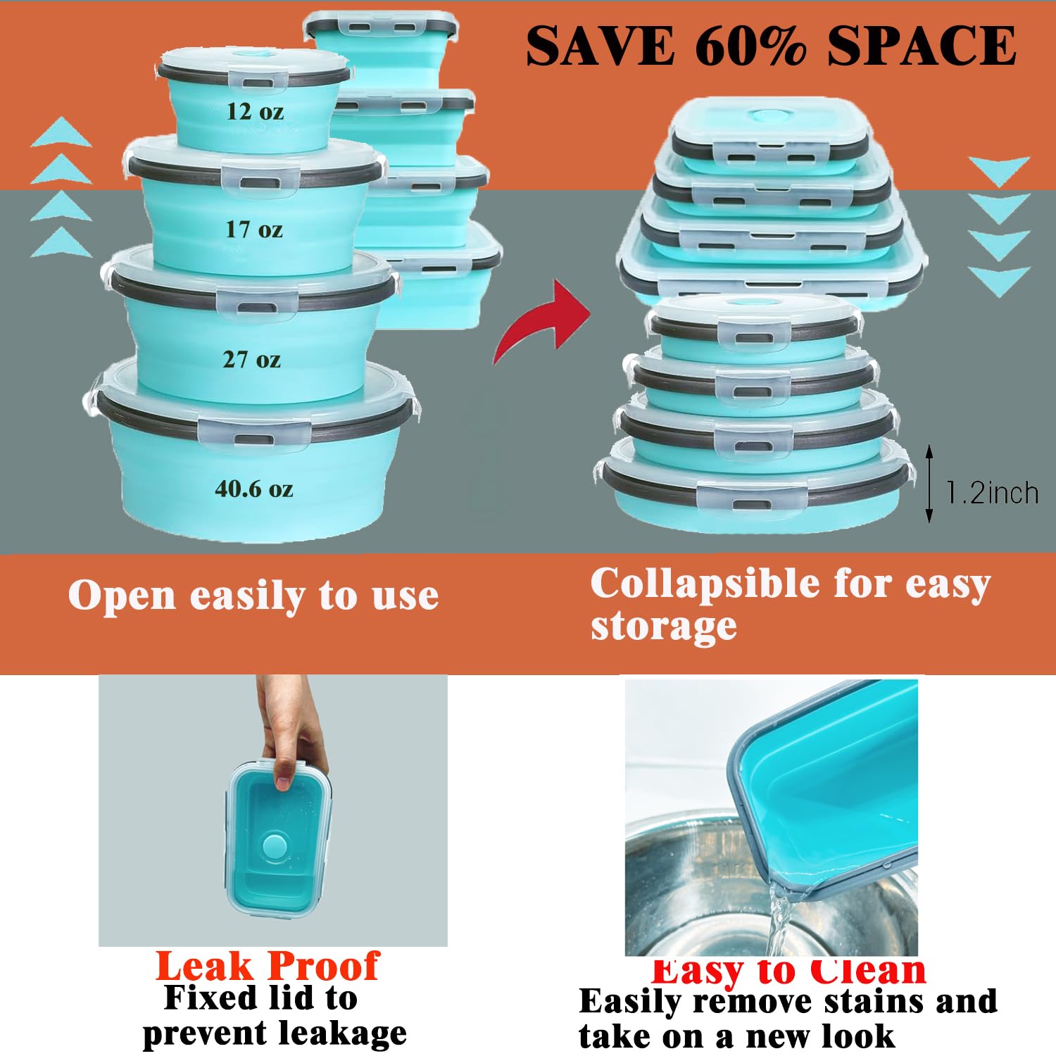 Microwave-safe Epinke silicone bowls for quick reheating