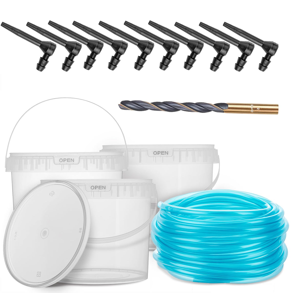 Epoacht maple syrup tapping kit: clear buckets show harvest timing and keep sap collection tidy