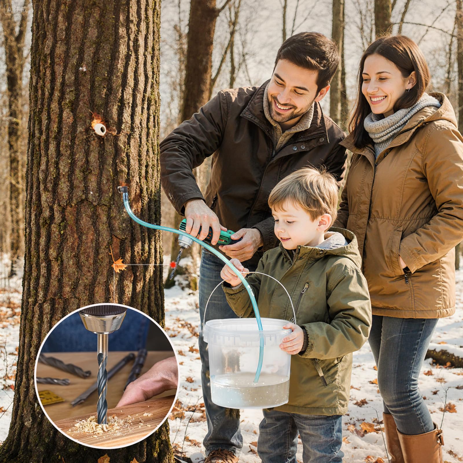 Epoacht maple syrup tapping kit: smart lid system helps prevent spills during transport and storage