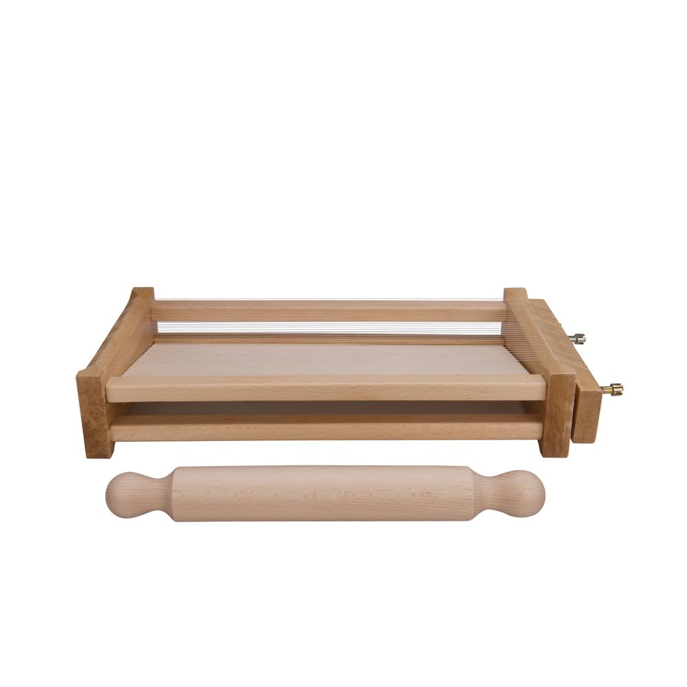 Eppicotispai Chitarra pasta cutter with 32 cm rolling pin for authentic handmade pasta