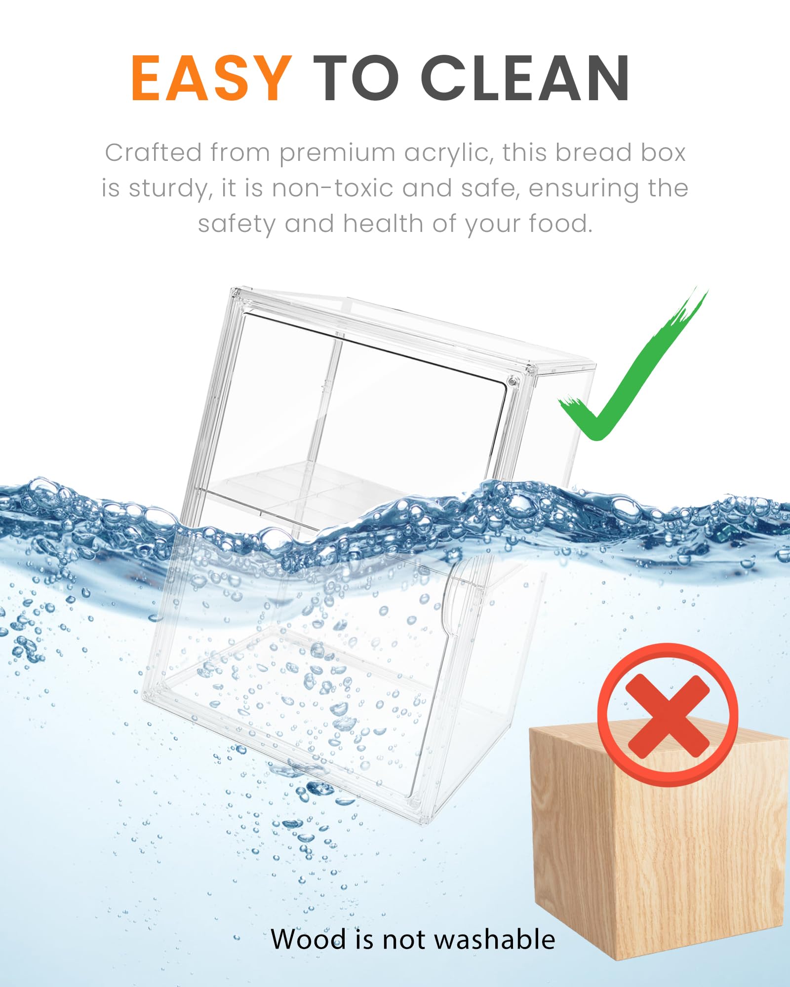 EPSUNORISE bread box with adjustable dividers for muffins and pastries.