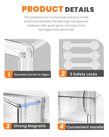 EPSUNORISE bread box versatile storage for bread and other kitchen items.
