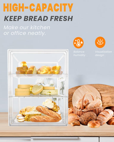 EPSUNORISE bread box on kitchen counter adds neat, clutter-free storage.