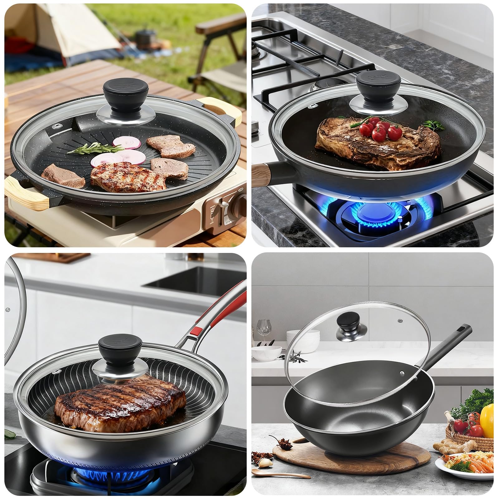 Eptcp 10-inch lid works on ovens and stovetops for flexible cooking