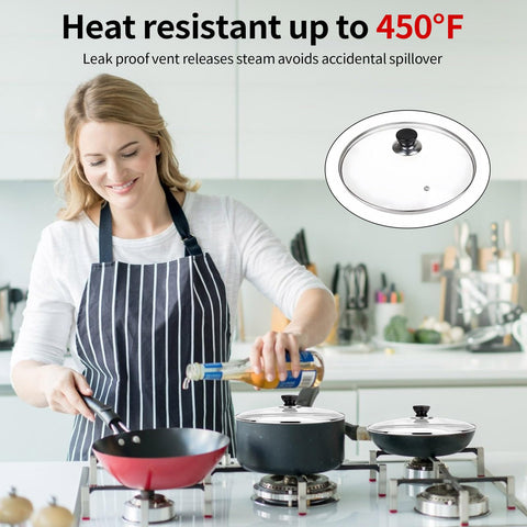 Eptcp 10-inch lid fits skillets fry pans and wok pots